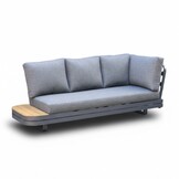 Serrento hoek loungeset links 6 personen | aluminium + polywood | antraciet | 2-delig - 241x226cm