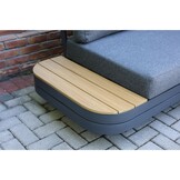 Serrento hoek loungeset links 6 personen | aluminium + polywood | antraciet | 2-delig - 241x226cm