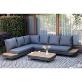 Serrento hoek loungeset links 6 personen incl. tafel | aluminium + polywood | antraciet | 4-delig
