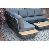 Serrento hoek loungeset links 6 personen incl. tafel | aluminium + polywood | antraciet | 4-delig