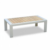 Manhattan stoel-bank loungeset - verstelbaar incl. tafel | aluminium + polywood | beige | 5-delig