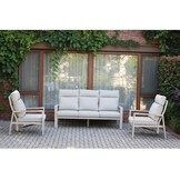 Manhattan stoel-bank loungeset - verstelbaar 5 personen | aluminium + polywood | beige | 3-delig