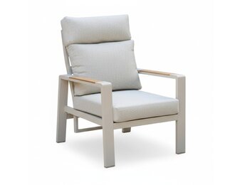 Manhattan loungestoel beige | aluminium + polywood | beige