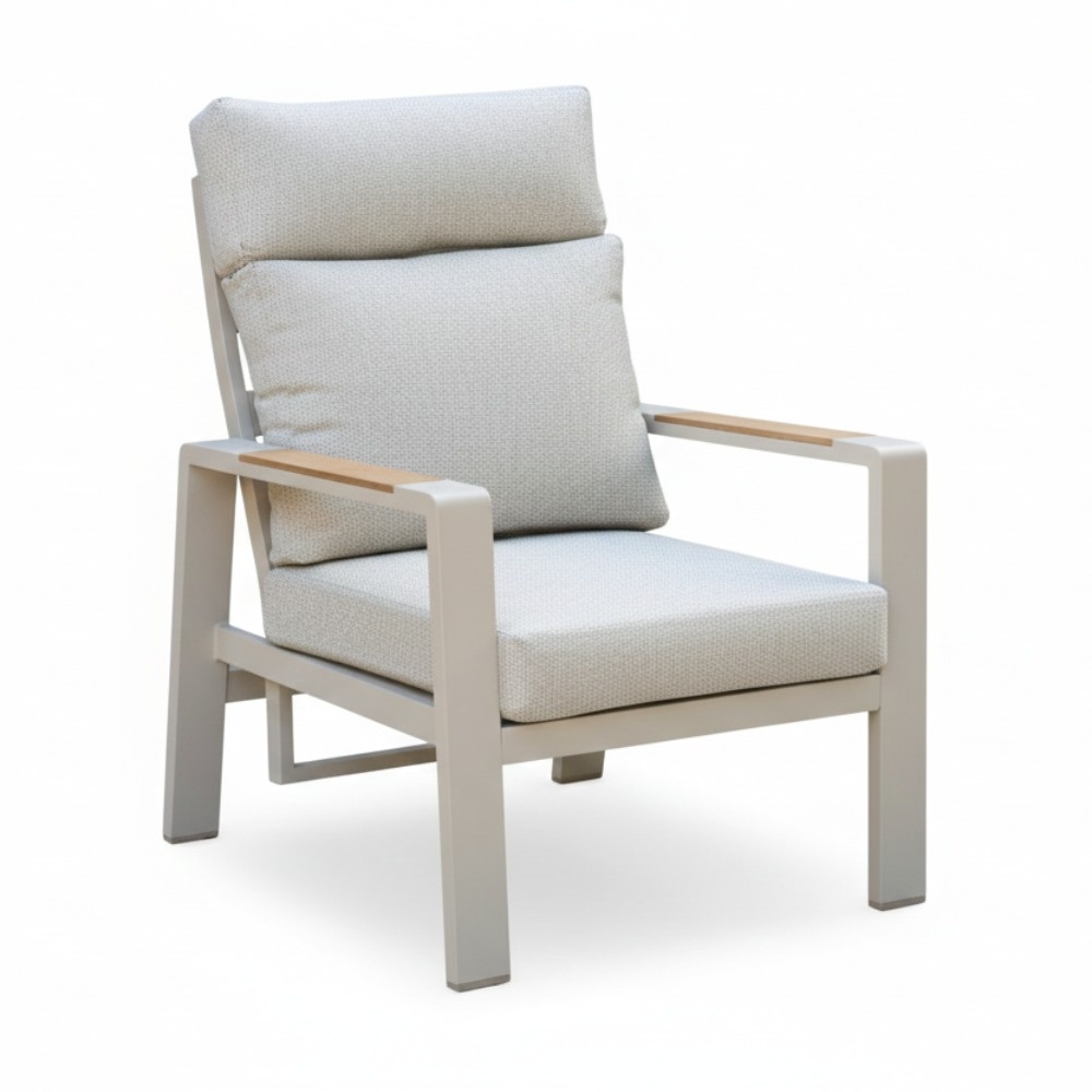 Manhattan loungestoel beige | aluminium + polywood | beige