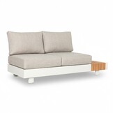 Verona hoek loungeset met all weather kussens 6 personen | aluminium + teakhout | beige | 4-delig - 339x269cm