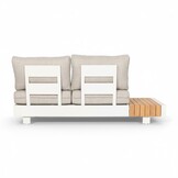 Verona hoek loungeset met all weather kussens 6 personen | aluminium + teakhout | beige | 4-delig - 339x269cm