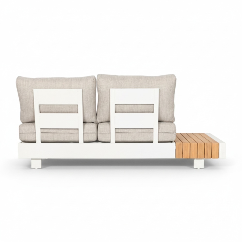 Verona hoek loungeset met all weather kussens 6 personen | aluminium + teakhout | beige | 4-delig - 339x269cm