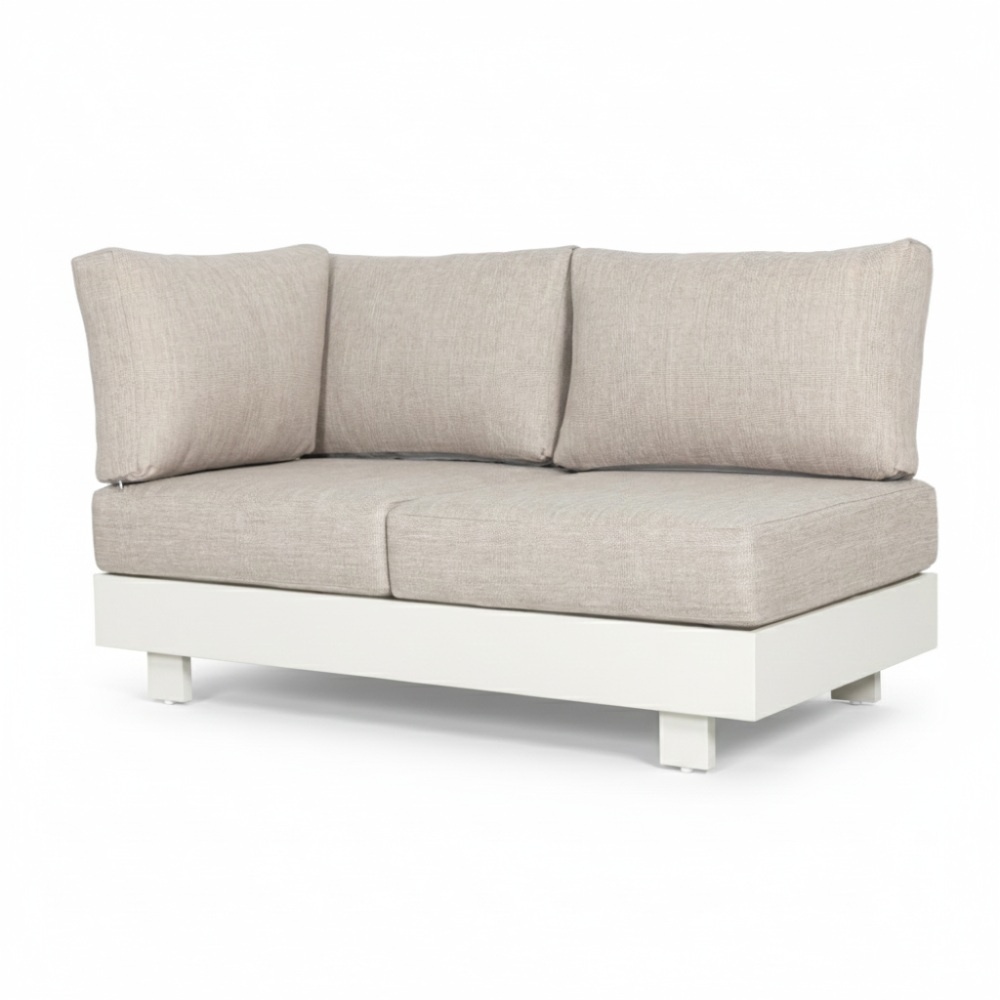 Verona hoek loungeset met all weather kussens 6 personen | aluminium + teakhout | beige | 4-delig - 339x269cm