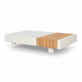 Verona hoek loungeset met all weather kussens 6 personen | aluminium + teakhout | beige | 4-delig - 339x269cm