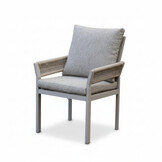 Venezia dining tuinstoel | aluminium + touw | beige