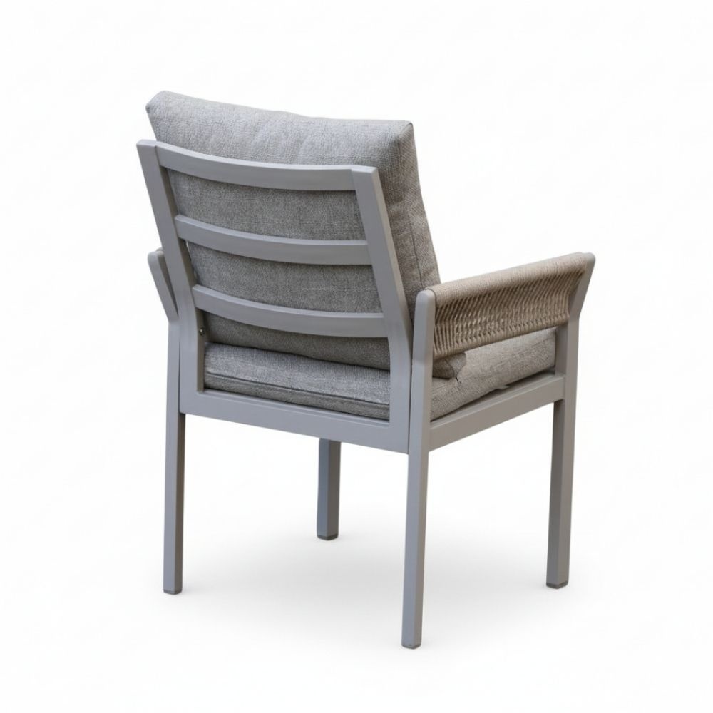 Venezia dining tuinstoel | aluminium + touw | beige