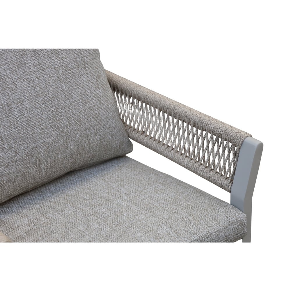 Venezia dining tuinstoel | aluminium + touw | beige