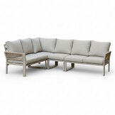 Venezia hoek loungeset 6 personen | aluminium + touw | beige | 4-delig - 267x207cm