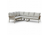 Venezia hoek loungeset 6 personen | aluminium + touw | beige | 4-delig - 267x207cm
