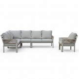 Venezia hoek loungeset incl. stoel 7 personen | aluminium + touw | beige | 5-delig - 267x207cm