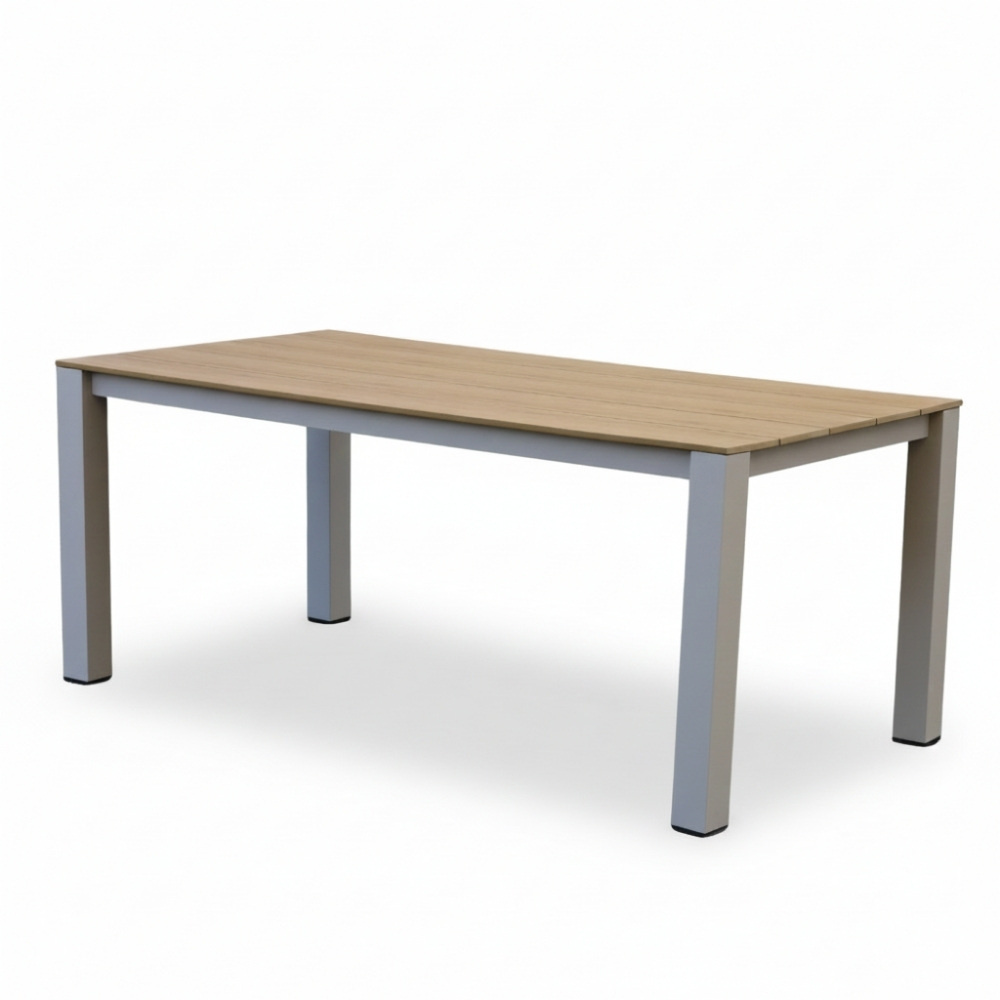 Manhattan dining tuintafel 4 personen | polywood + aluminium | Natural Wood/beige | 180cm