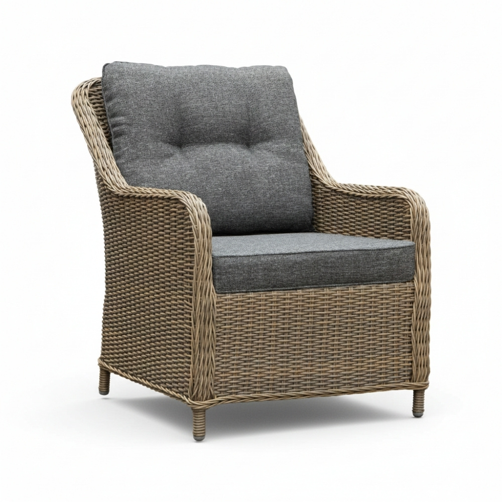 Arizona stoel-bank loungeset 5 personen | wicker | Ash Grey | 4-delig