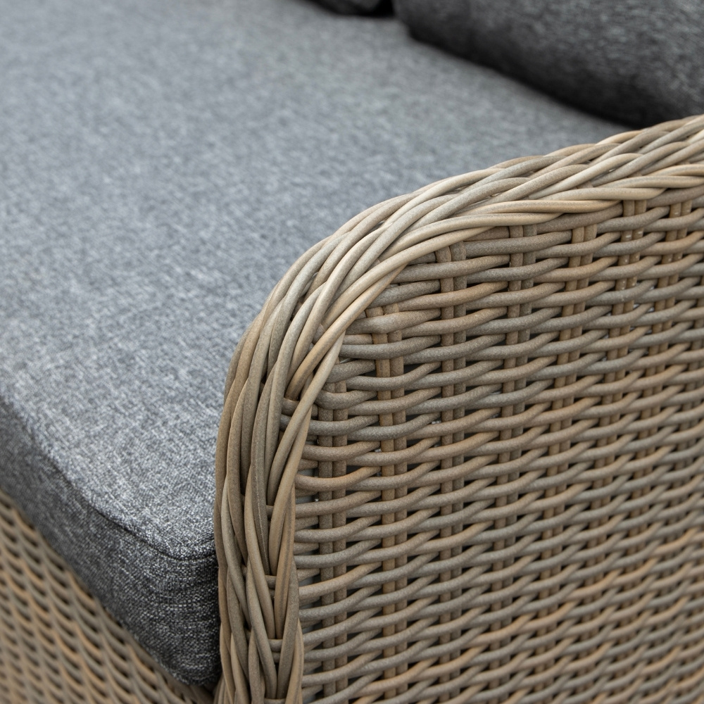 Arizona stoel-bank loungeset 5 personen | wicker | Ash Grey | 4-delig