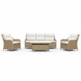 Arizona stoel-bank loungeset 5 personen | wicker | Royal Sand | 4-delig