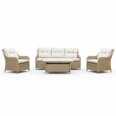 Arizona stoel-bank loungeset 5 personen | wicker | Royal Sand | 4-delig