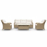 Arizona stoel-bank loungeset 5 personen | wicker | Royal Sand | 4-delig