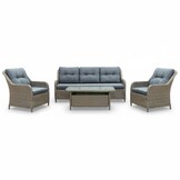 Arizona stoel-bank loungeset 5 personen | wicker | Ash Grey | 4-delig