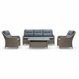 Arizona stoel-bank loungeset 5 personen | wicker | Ash Grey | 4-delig