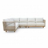 Sienna hoek loungeset 6 personen | touw + aluminium | zand | 4-delig - 296x226cm