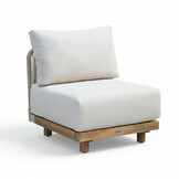 Sienna hoek loungeset 6 personen | touw + aluminium | zand | 4-delig - 296x226cm