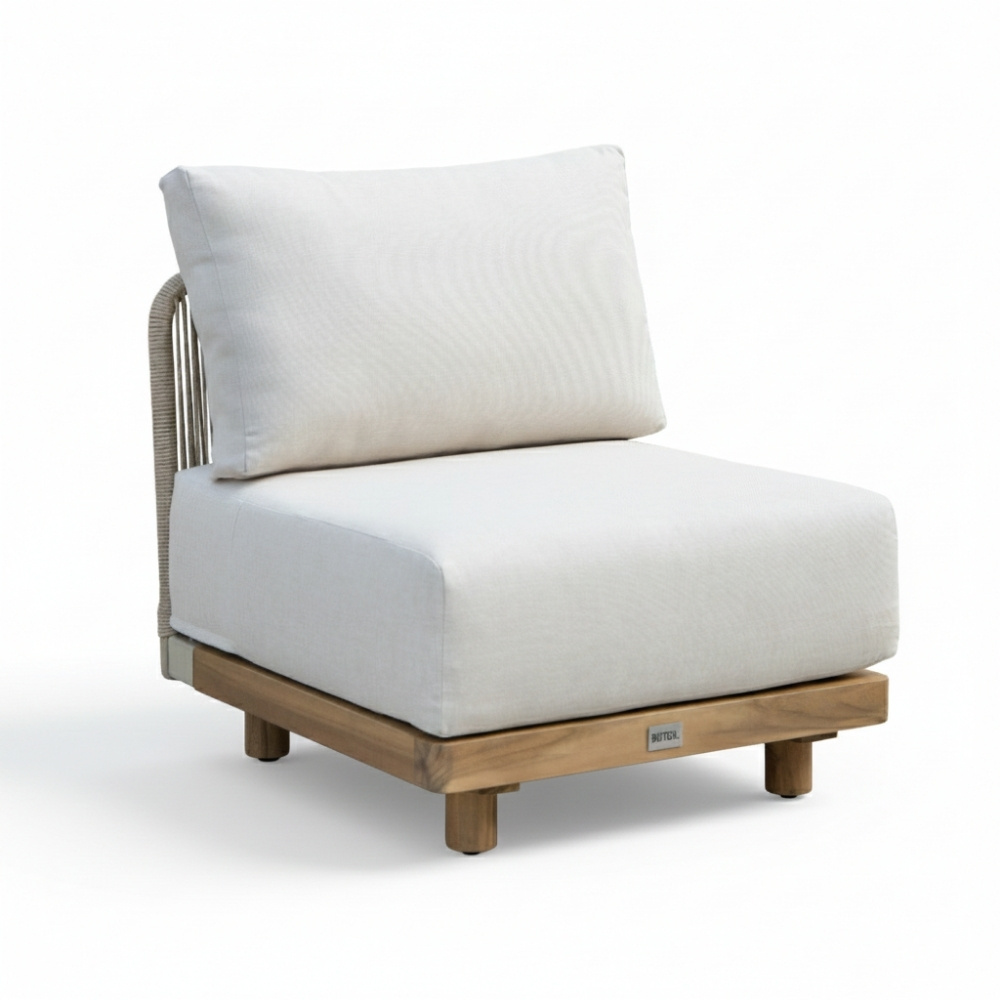 Sienna hoek loungeset 6 personen | touw + aluminium | zand | 4-delig - 296x226cm