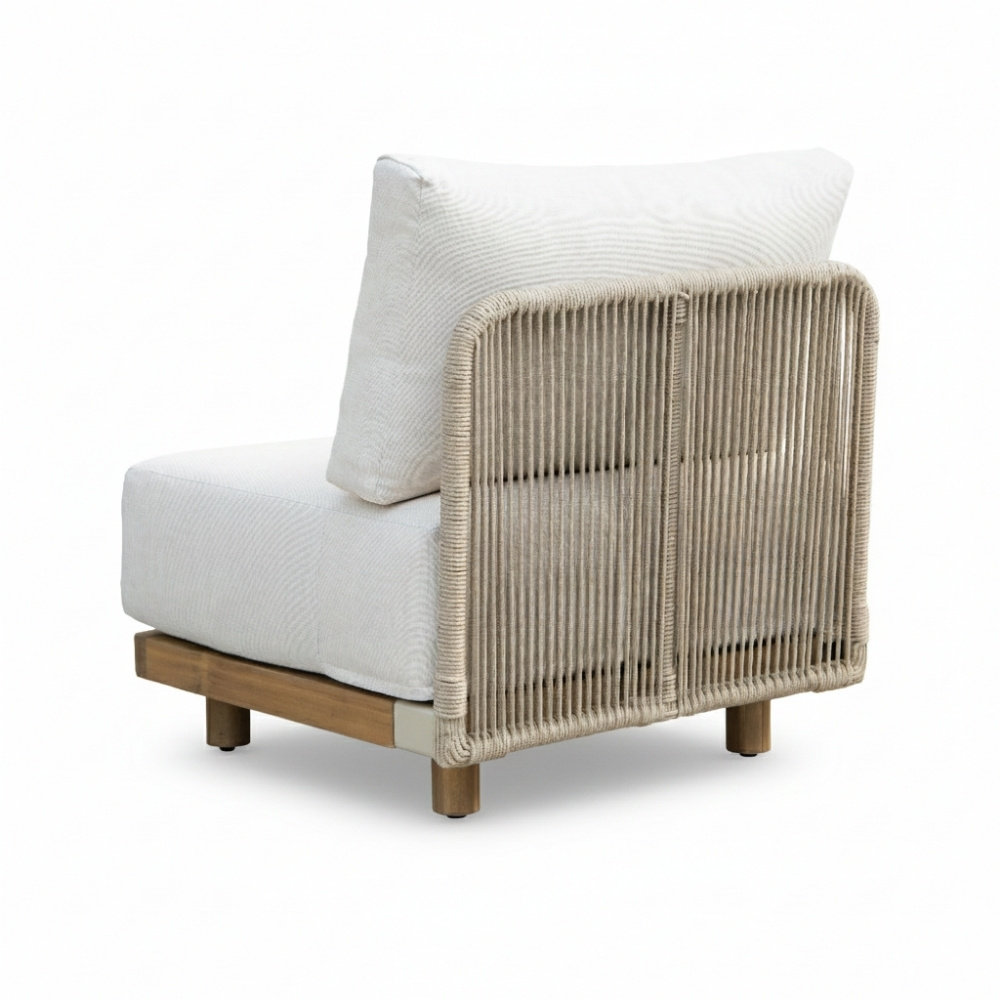 Sienna hoek loungeset 6 personen | touw + aluminium | zand | 4-delig - 296x226cm