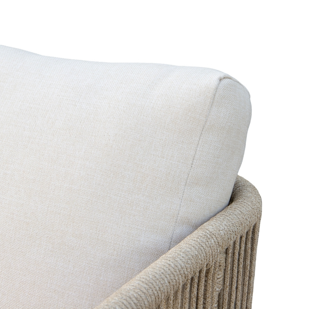 Sienna hoek loungeset 6 personen | touw + aluminium | zand | 4-delig - 296x226cm