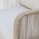 Sienna hoek loungeset 6 personen | touw + aluminium | zand | 4-delig - 296x226cm