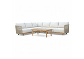 Sienna hoek loungeset 6 personen incl. tafel | touw + hardhout | zand | 5-delig - 296x226cm