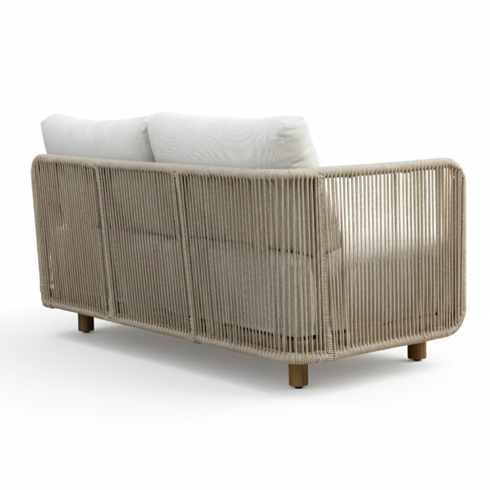 Sienna hoek loungeset 6 personen incl. tafel | touw + aluminium | zand | 5-delig - 296x226cm