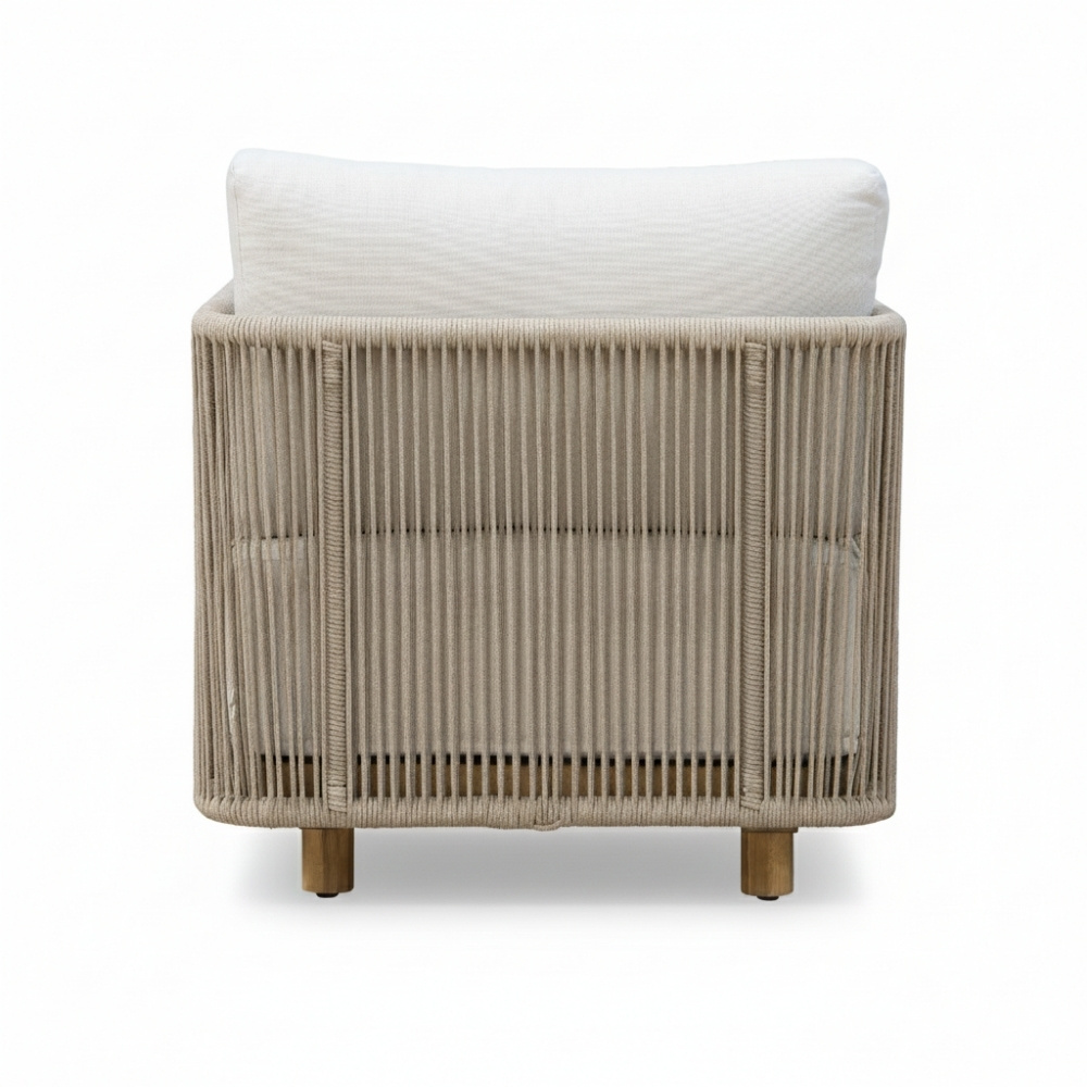 Sienna stoel-bank loungeset 5 personen | touw + aluminium | zand | 3-delig