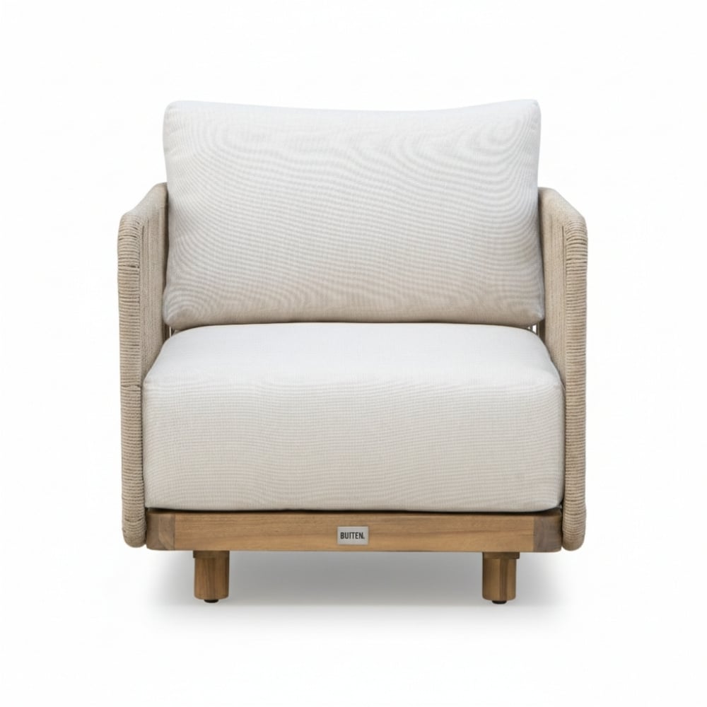 Sienna stoel-bank loungeset 5 personen incl. tafel | touw + aluminium | zand | 5-delig