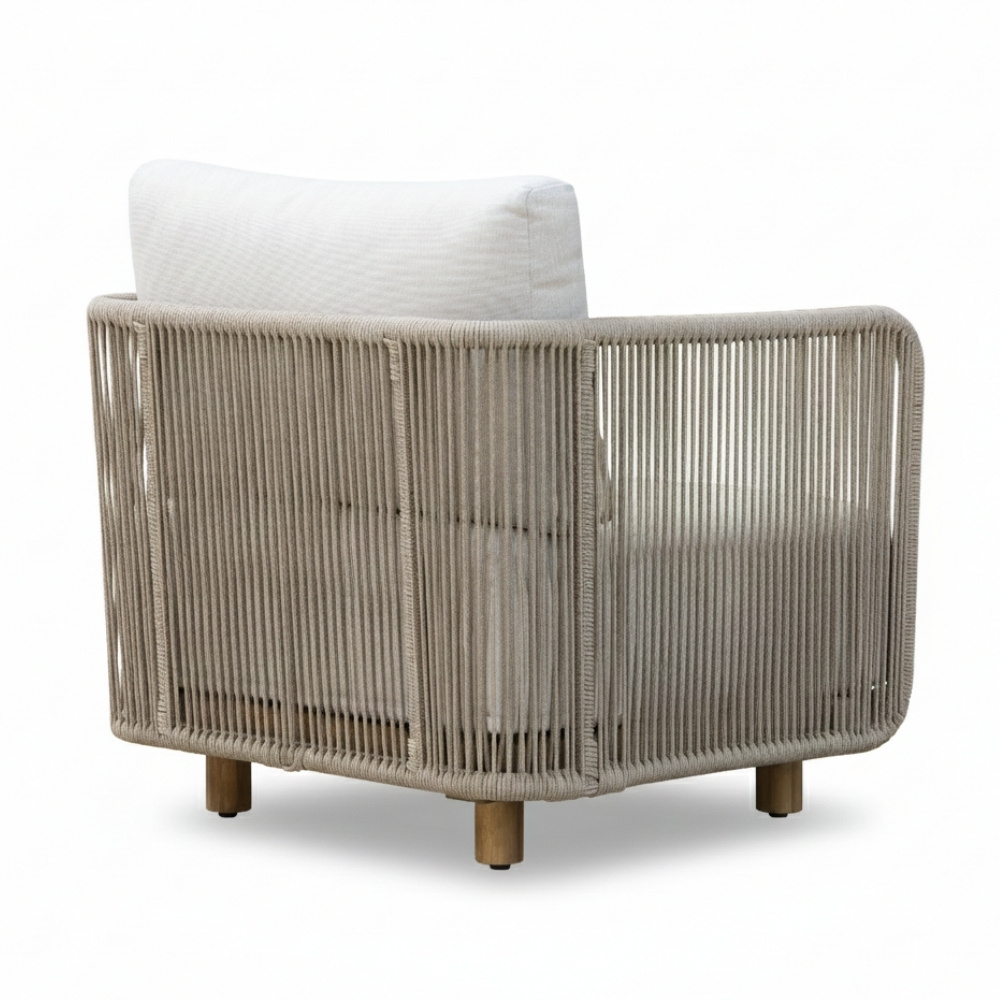 Sienna stoel-bank loungeset 5 personen incl. tafel | touw + aluminium | zand | 5-delig