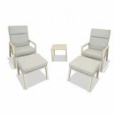 Oregon lounge balkonset - verstelbaar 2 personen | aluminium | beige | 5-delig