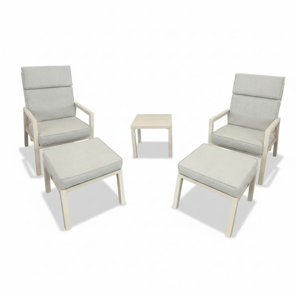 Oregon lounge balkonset - verstelbaar 2 personen | aluminium | beige | 5-delig