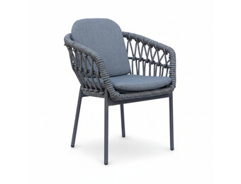 Femke dining tuinstoel | touw + aluminium | antraciet