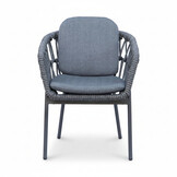 Femke dining tuinstoel | touw + aluminium | antraciet