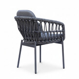 Femke dining tuinstoel | touw + aluminium | antraciet