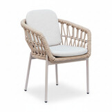 Femke dining tuinstoel | touw + aluminium | beige