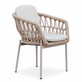 Femke dining tuinstoel | touw + aluminium | beige