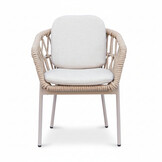 Femke dining tuinstoel | touw + aluminium | beige