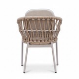 Femke dining tuinstoel | touw + aluminium | beige
