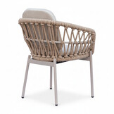 Femke dining tuinstoel | touw + aluminium | beige