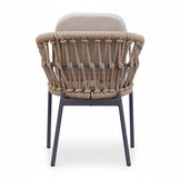 Femke dining tuinstoel | touw + aluminium | beige/antraciet