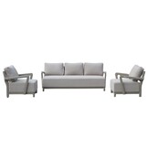 Amalfi stoel-bank loungeset 5 personen | aluminium + polywood | beige | 3-delig
